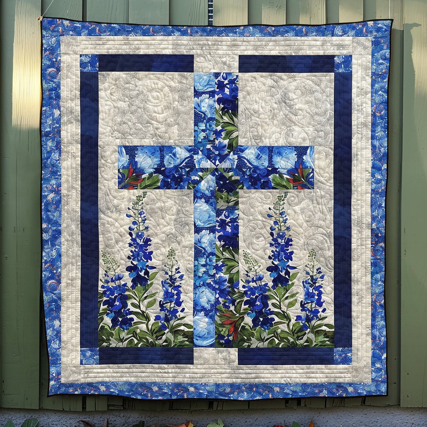 Christian Bluebonnet Quilted Blanket NCU0TH442