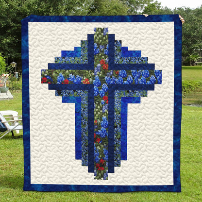 Christian Cross Quilted Blanket NCU0TH439