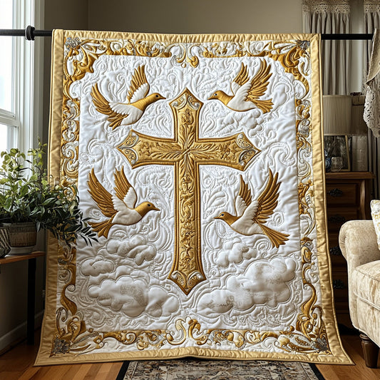 Christian Cross Blessings Quilted Blanket NCU0DV6372