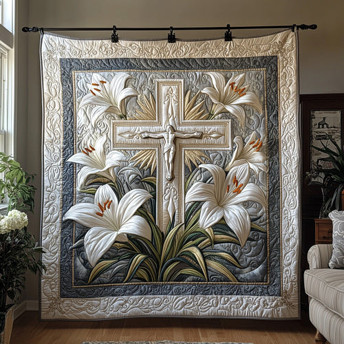 Christian Cross Garden Quilted Blanket NCU0DV6375