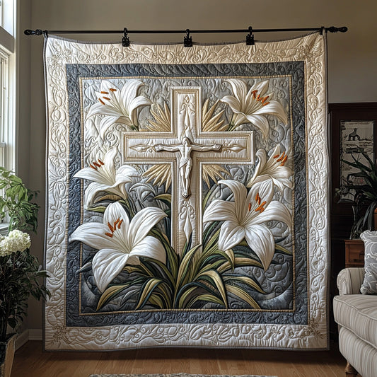 Christian Cross Garden Quilted Blanket NCU0DV6375