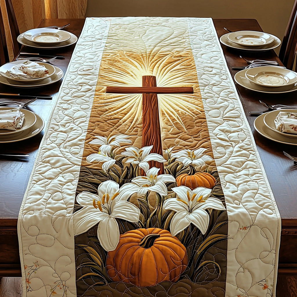 Christian Cross Radiance Quilted Table Runner NCU0DV6335