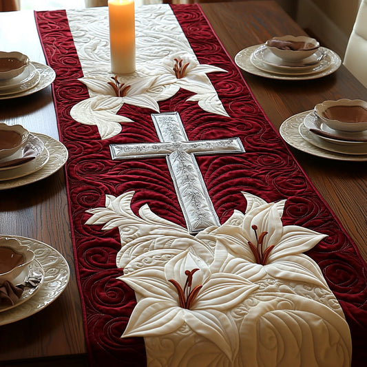 Christian Cross Revival Quilted Table Runner NCU0DV6337