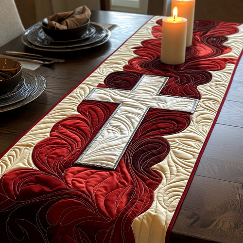 Christian Cross Strength Quilted Table Runner NCU0DV6339