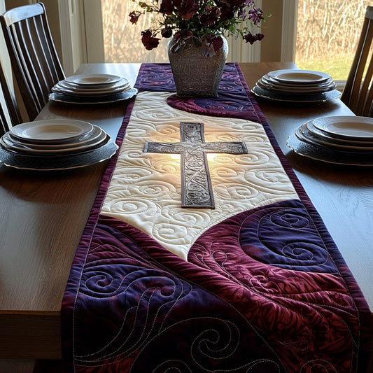 Christian Cross Valley Quilted Table Runner NCU0DV6336