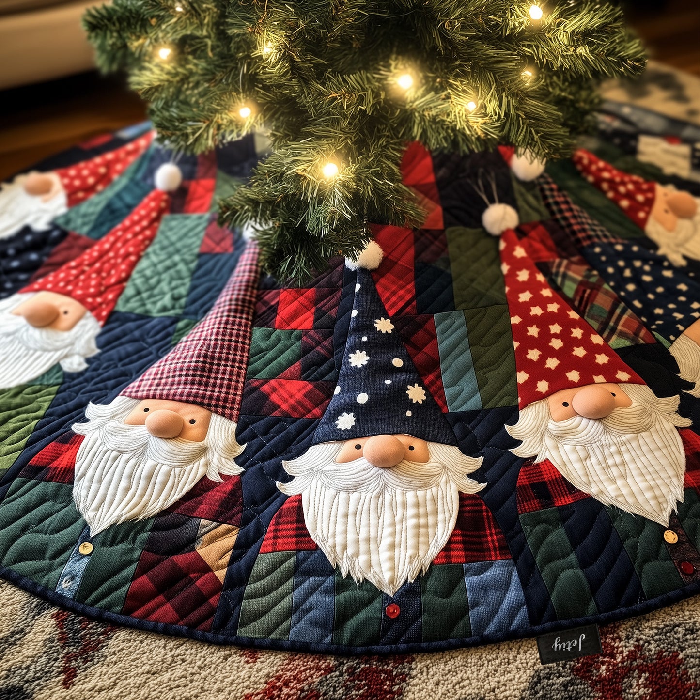 Christmas Carousel Quilted Christmas Tree Skirt NCU0PT1017