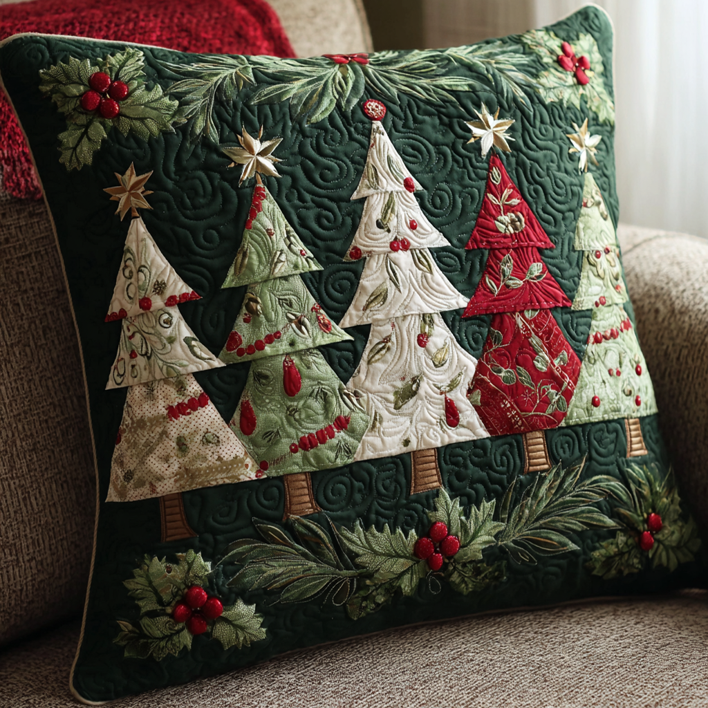 Christmas Forest Quilted Pillow Case NCU0NT9891