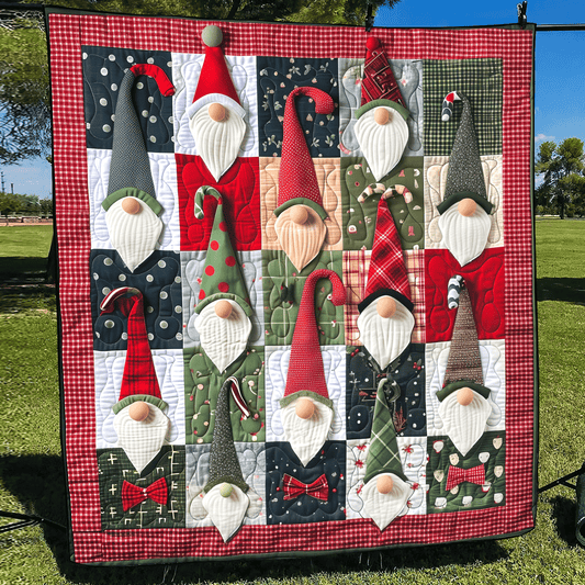 Christmas Gnome Quilted Blanket NCU0TH1026