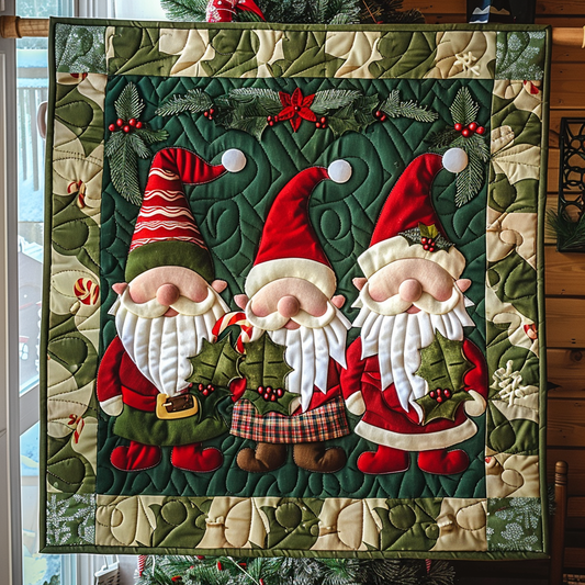 Christmas Gnomes Quilted Blanket NCU0NT085