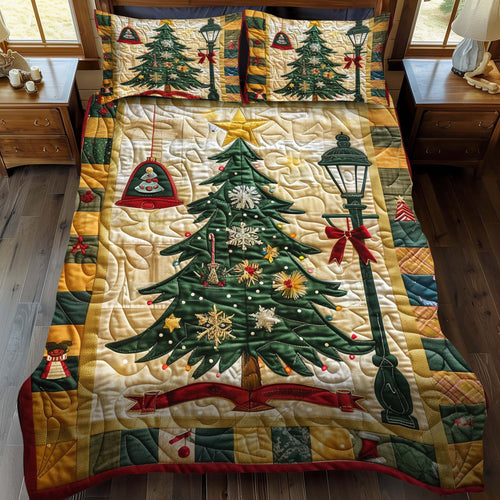 Christmas Trees Delight 3-Piece Quilted Bedding Set NCU0NT045