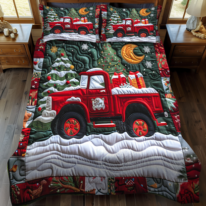 Christmas Truck 3-Piece Quilted Bedding Set NCU0NT027