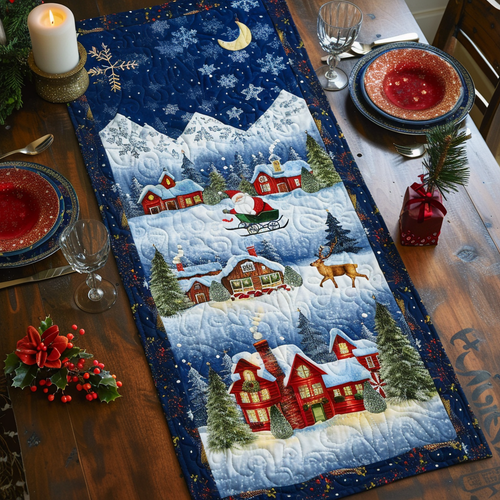 Christmas Village Quilted Table Runner NCU0DV327