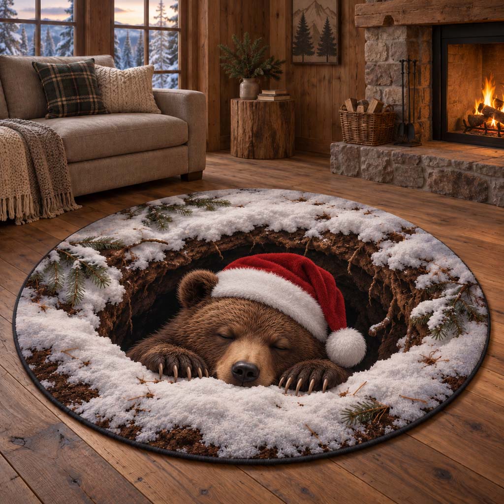 Christmas Bear Round Carpet NCU0HH2160