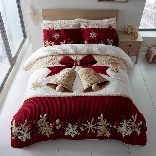 Christmas Bell Harmony 3-Piece Quilted Bedding Set NCU0HH856