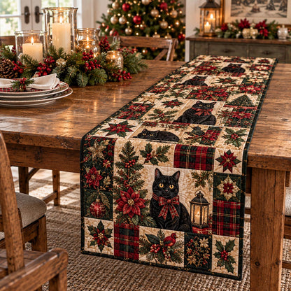 Christmas Black Cat Quilted Table Runner NCU0DV10474
