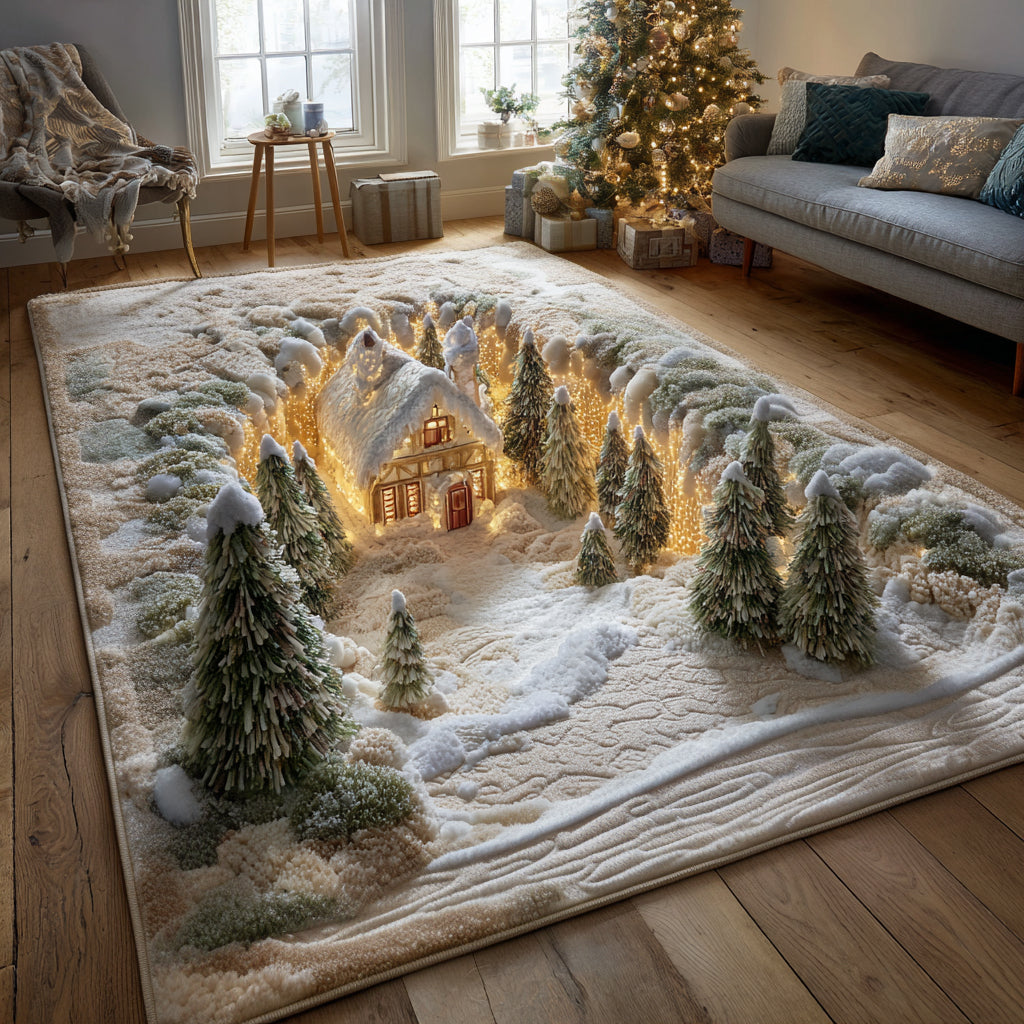 Christmas Cabin Light Area Rug NCU0DV8793