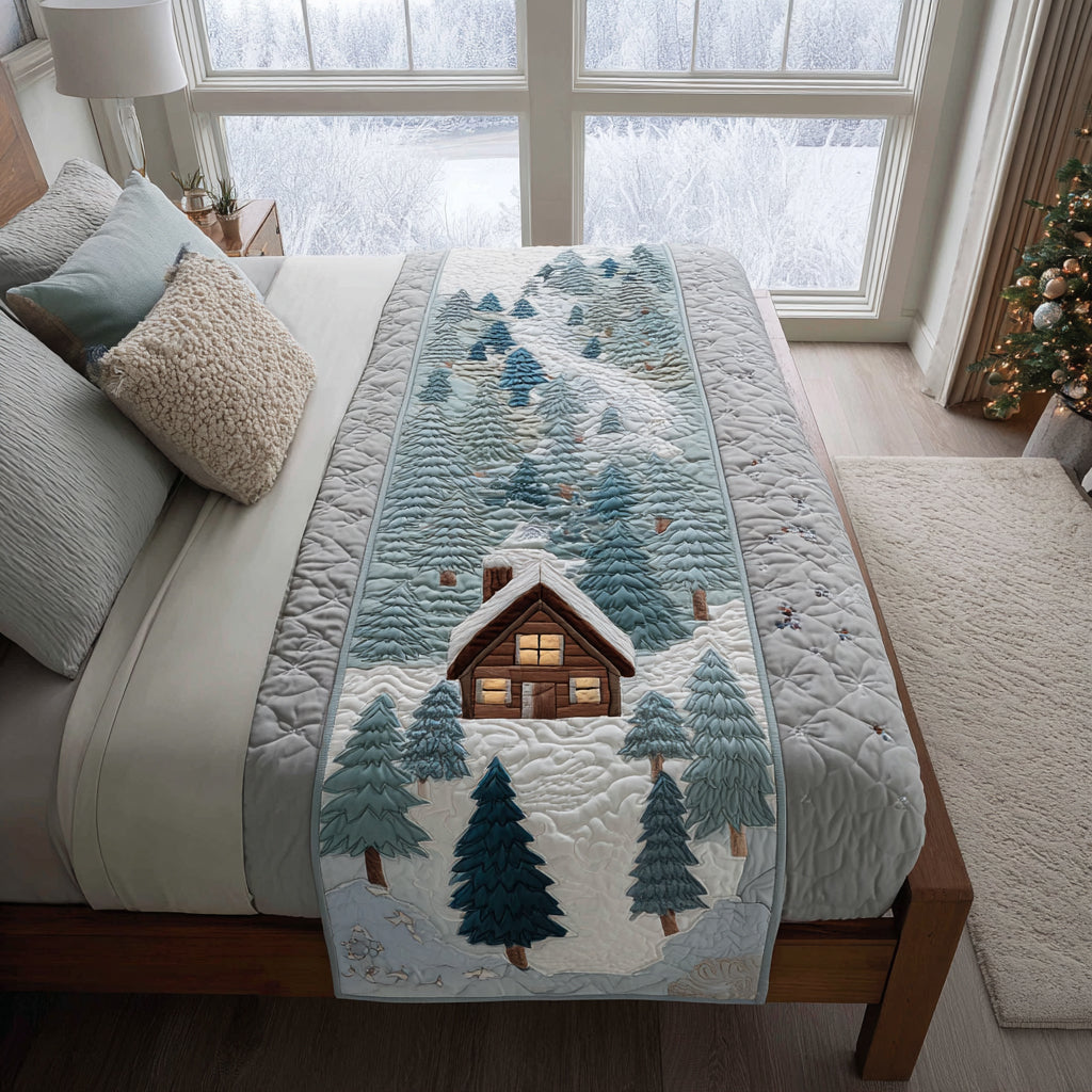 Christmas Cabin Quilted Bed Runner NCU0DV8893