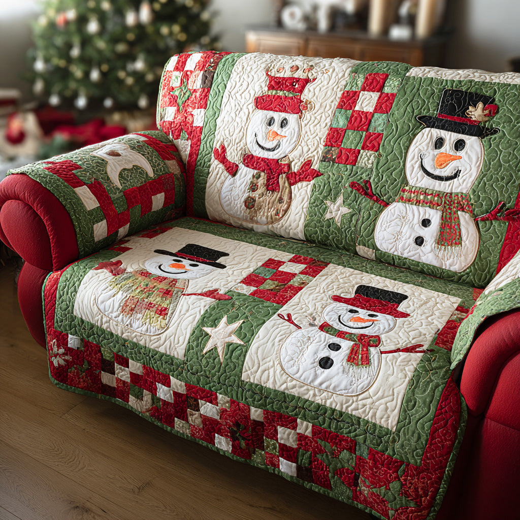 Christmas Candle Night Quilted Sofa Cover NCU0TD1455