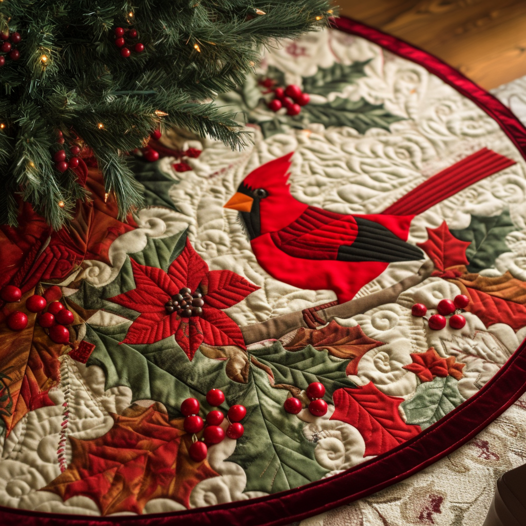 Christmas Quilted Tree Skirt NCU0VT42