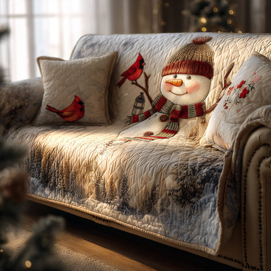 Christmas Cardinals Quilted Sofa Cover NCU0DV8514