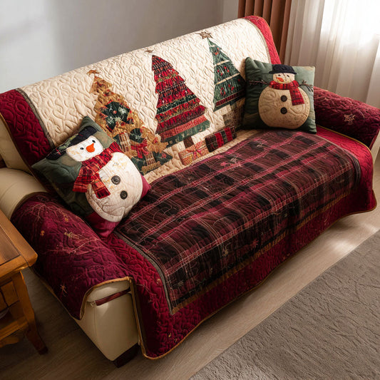 Christmas Carolers Quilted Sofa Cover NCU0PT9883