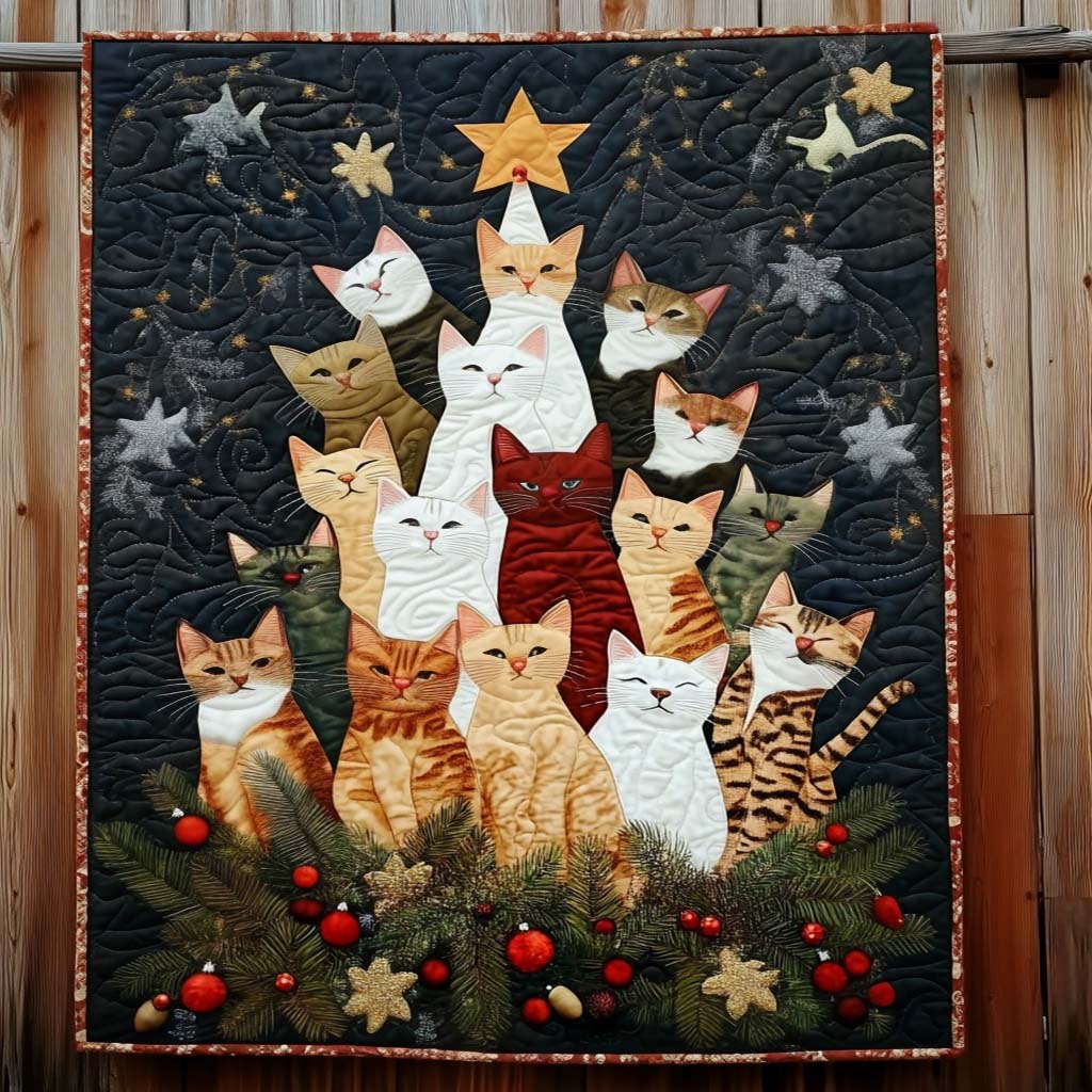 Christmas Cats Quilted Blanket NCU0NT1009