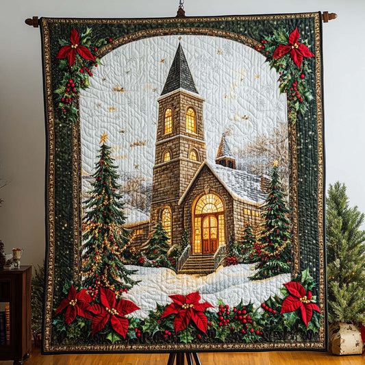 Christmas Chapel Quilted Blanket NCU0NT9845