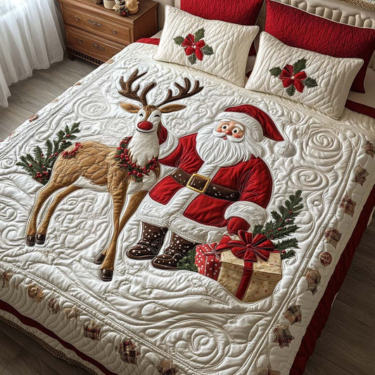 Christmas Cheer 3-Piece Quilted Bedding Set NCU0NT9797