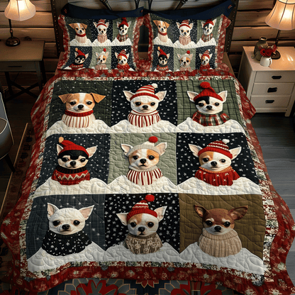 Christmas Chi Charm 3-Piece Quilted Bedding Set NCU0TH2046