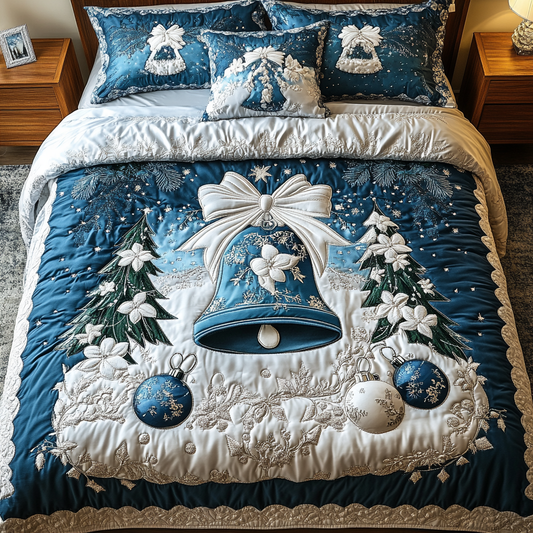 Christmas Chimes 3-Piece Quilted Bedding Set NCU0DK2524