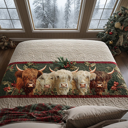 Christmas Cow Horizon Quilted Bed Runner NCU0DV8854