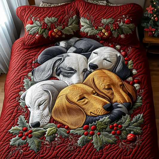 Christmas Cuddles 3-Piece Quilted Bedding Set NCU0DV2303