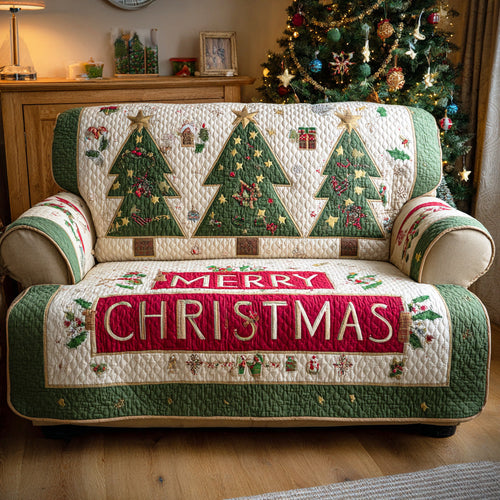 Christmas Dream Lane Quilted Sofa Cover NCU0TD1383