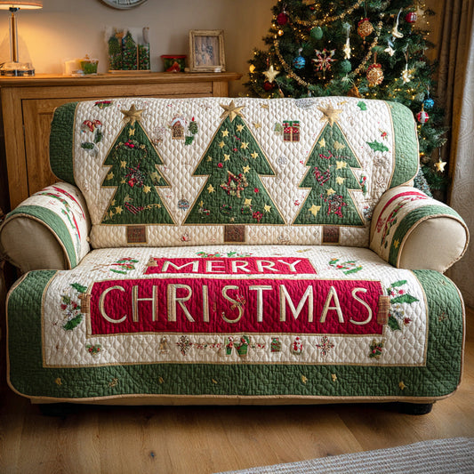 Christmas Dream Lane Quilted Sofa Cover NCU0TD1383