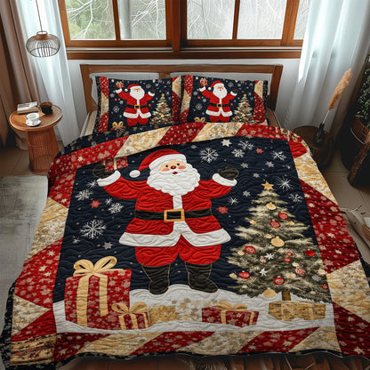 Christmas Eve Santa 3-Piece Quilted Bedding Set NCU0TL1773