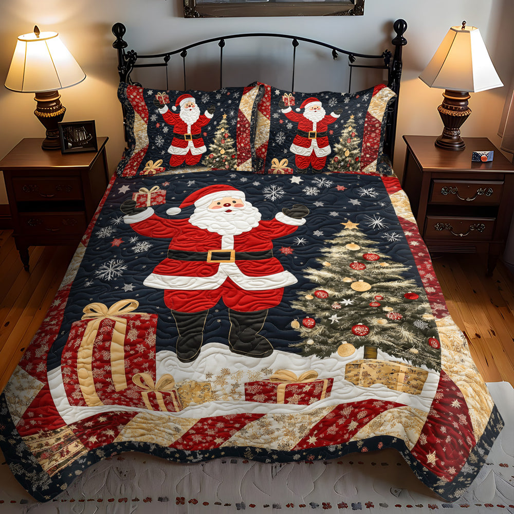 Christmas Eve Santa 3-Piece Quilted Bedding Set NCU0TL1773