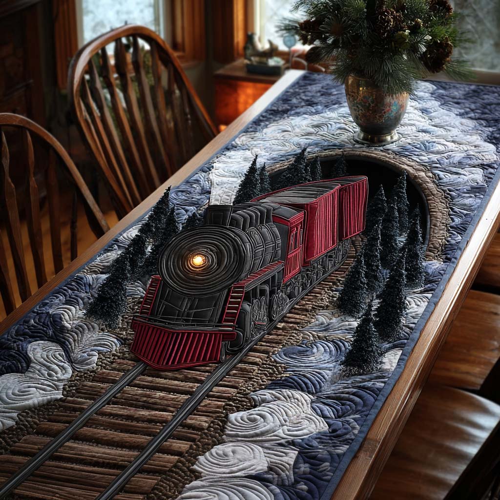 Christmas Express Line Quilted Table Runner NCU0NT11303