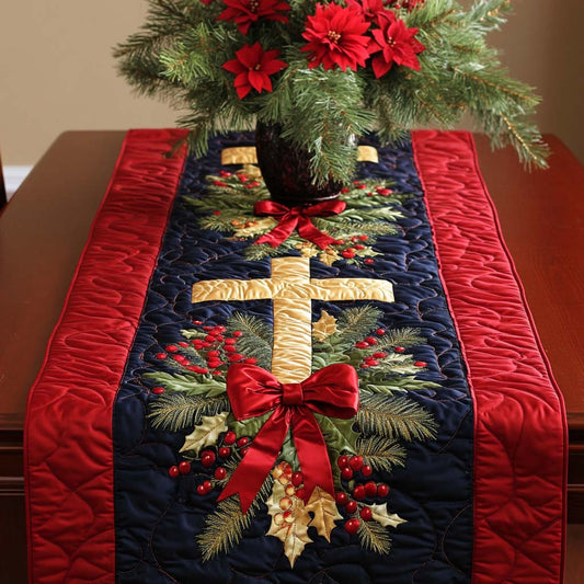 Christmas Faith Quilted Table Runner NCU0NT11453