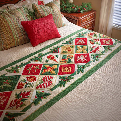 Christmas Glow Charm Quilted Bed Runner NCU0PT9529