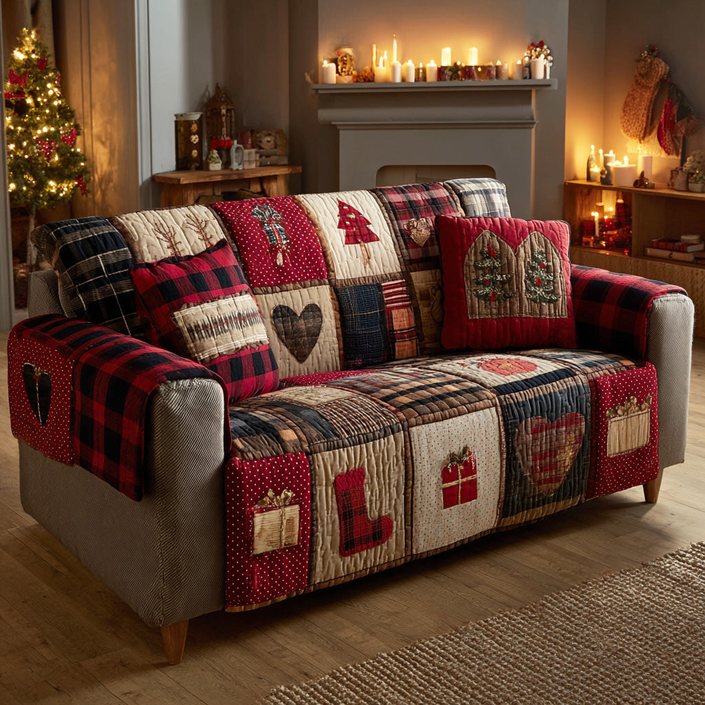 Christmas Glow Quilted Sofa Cover NCU0TD1881