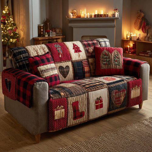Christmas Glow Quilted Sofa Cover NCU0TD1881