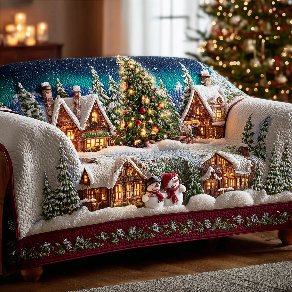 Christmas Glow Valley Quilted Sofa Cover NCU0TD1834