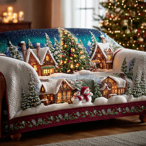 Christmas Glow Valley Quilted Sofa Cover NCU0TD1834
