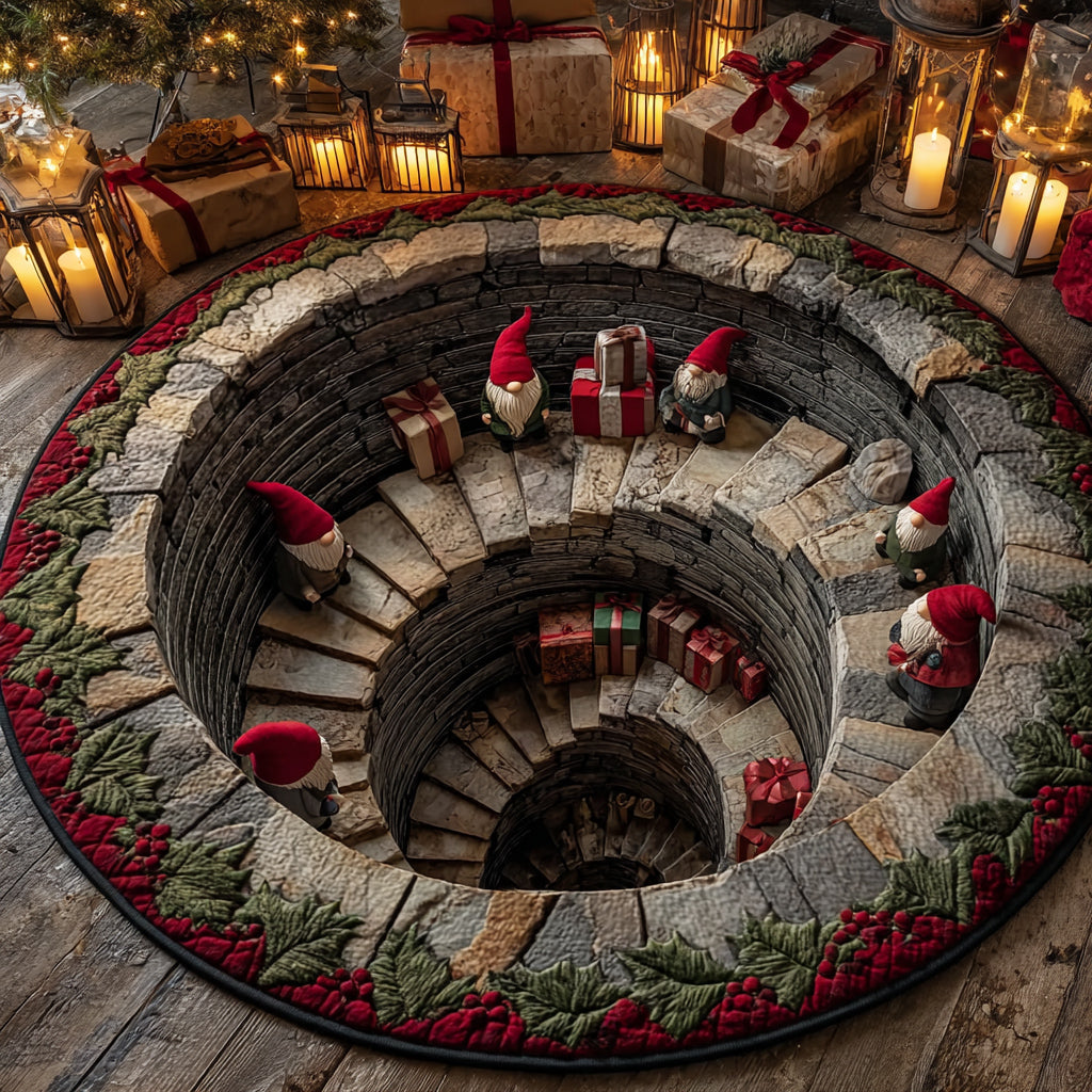 Christmas Gnome Well Round Carpet NCU0HH1293
