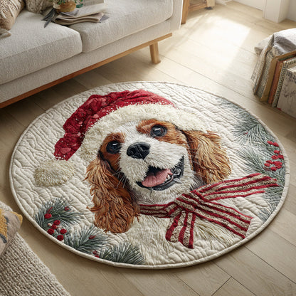 Christmas King Charles Quilted Round Mat NCU0HH451
