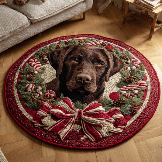Christmas Labrador Retriever Quilted Round Mat NCU0HH322