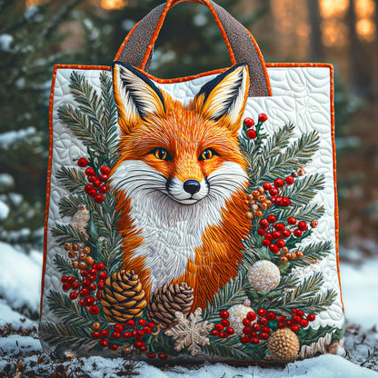 Christmas Leaf Fox Quilted Tote Bag NCU0TD632