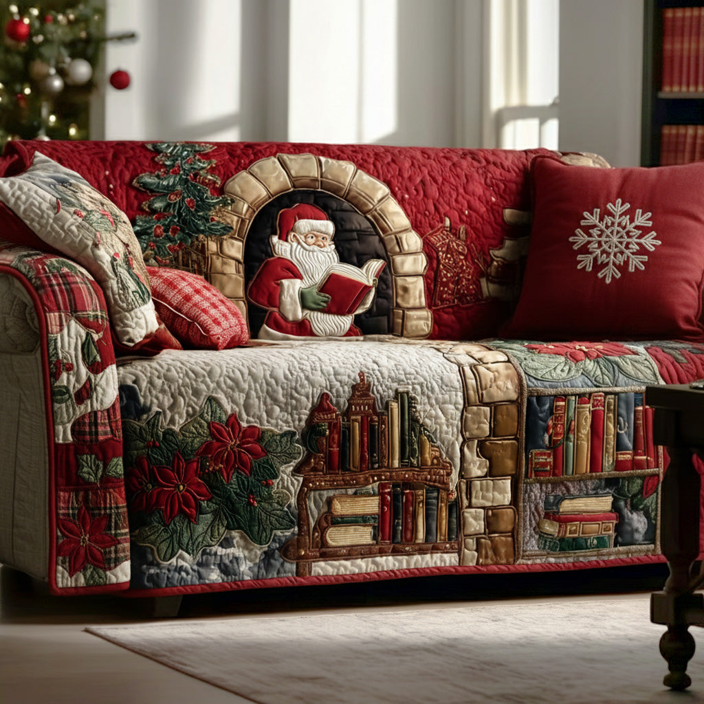 Christmas Library Quilted Sofa Cover NCU0PT10714