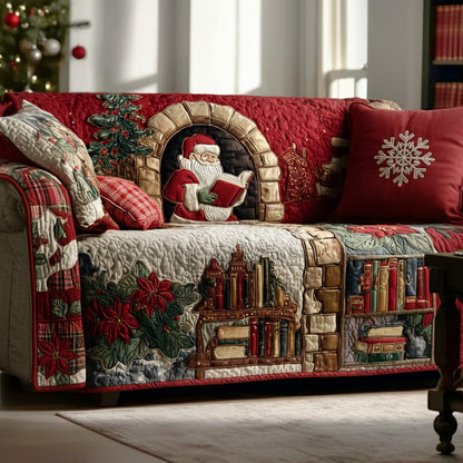 Christmas Library Quilted Sofa Cover NCU0PT10714
