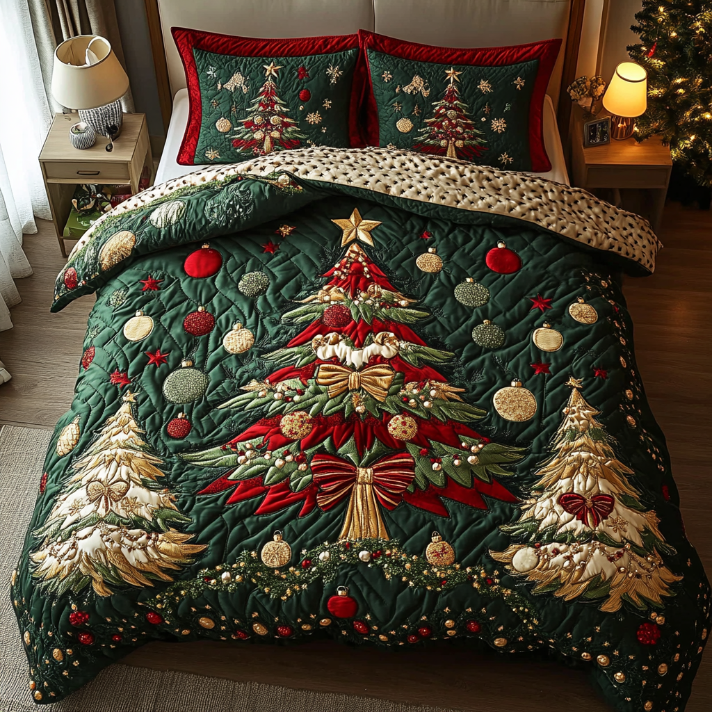 Christmas Magic 3-Piece Quilted Bedding Set NCU0DK10337